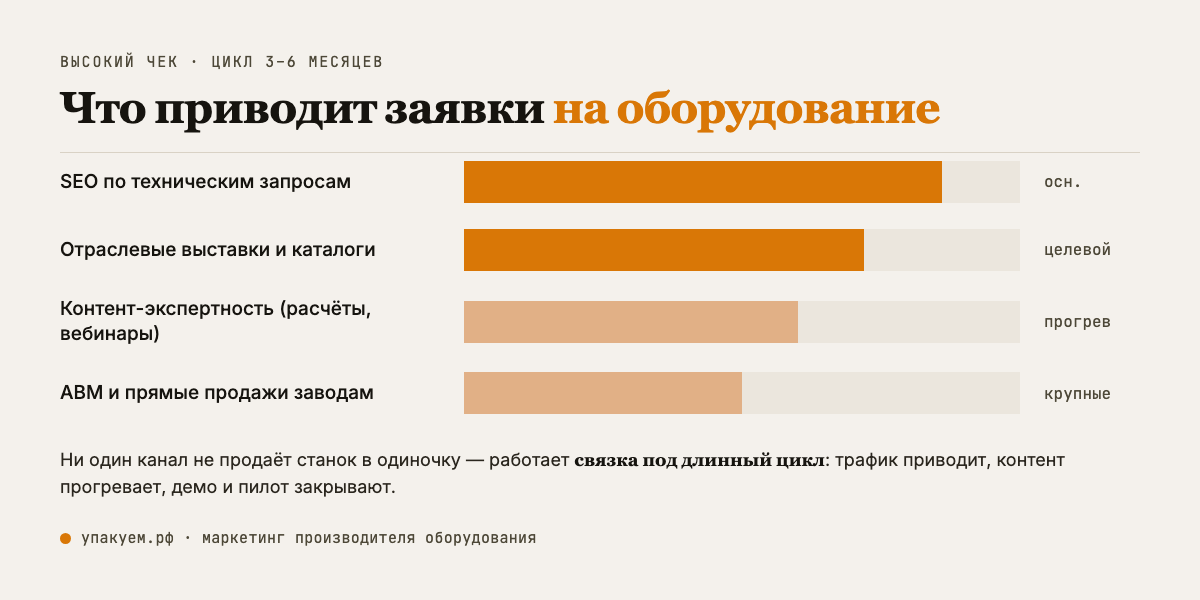Каналы привлечения B2B-заявок для производителя оборудования